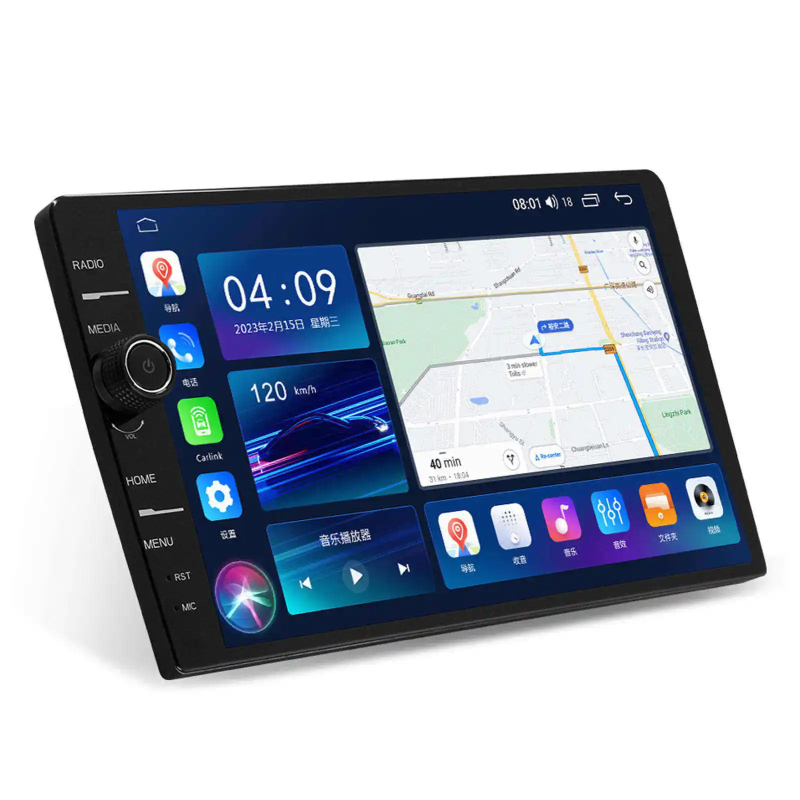 Topuzu 4 + 64GB 8 çekirdek Android 10 araba radyo 9 inç QELD ekran 2 Din AI ses Carplay hi-res GPS BT VW için/Golf/Skoda/koltuk/Passat B6