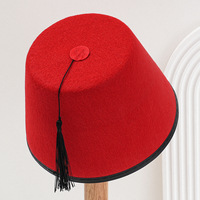 Sombrero con Temática Egipcia, Sombrero Turco Exótico, Tocado con Temática Marroquí con Borlas Negras