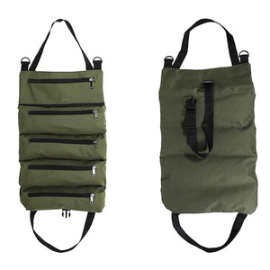 กระเป๋าเครื่องมือในรถยนต์ ผ้าอ๊อกซ์ฟอร์ด แบบม้วน 4-7 ช่อง ออแกไนเซอร์ซ่อมรถยนต์ สีเขียวทหาร สีกากี สีดำ - Product Image 5