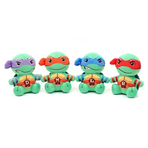 Venta al por mayor regalo de Navidad Tortuga Ninja juguete de peluche de dibujos animados tortuga de ojos grandes muñeca creativa personalizada muñeco de peluche