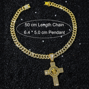 Hot Selling Hiphop Retro Rotatable Dollar Sign <b>Cross</b> Pendant Necklace Personalized Men's Necklaces Fashion Jewelry Wholesale - Product Image 5