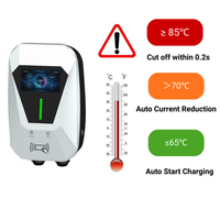 Nouvelle borne de recharge murale triphasée 22 kW 16A GB pour usage commercial public avec écran LCD