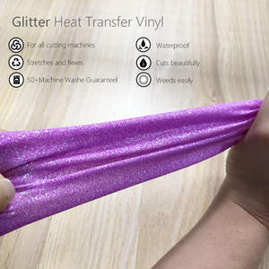 50cm X 25M Rolo Gold Glitter Flex Vinyl Low Temperature <span class=keywords><strong>Heat</strong></span> <span class=keywords><strong>Transfer</strong></span> <span class=keywords><strong>Foil</strong></span> para Vestuário Têxtil Feito de PET PU Metal - Product Image 5