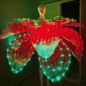 Traje LED de robot con falda de pétalos LED a todo color, vestido de gran vuelo para danza floral, <span class=keywords><strong>ropa</strong></span> para espectáculos de danza moderna - Product Image 3