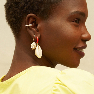 <span class=keywords><strong>Orecchini</strong></span> a Polsino Regolabili in Ottone Placcato Oro con Perla, Fatti a Mano per Donne - Product Image 2