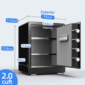Caja Fuerte Biométrica con Huella Dactilar, Cajas Fuertes para el Hogar con Bolsa Ignífuga, Caja Fuerte de Seguridad con Panel Táctil Digital para Dinero, Efectivo, Documentos, Hogar y Oficina - Product Image 6