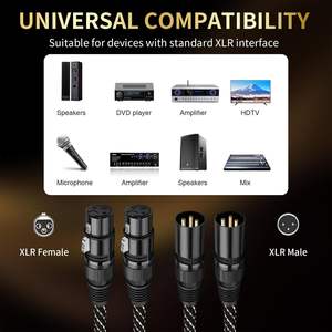 Câble XLR de haute qualité, câbles audio HiFi XLR, 15 AWG, noyau OFC 4N, fiches plaquées or, gaine en nylon pour haut-parleur - Product Image 6