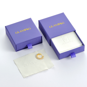 Custom Logo Purple Sliding Drawer Jewelry Packaging <b>Box</b> with Pouch <b>Gift</b> <b>Box</b> for <b>Earring</b> Bracelet Necklace Ring - Product Image 4