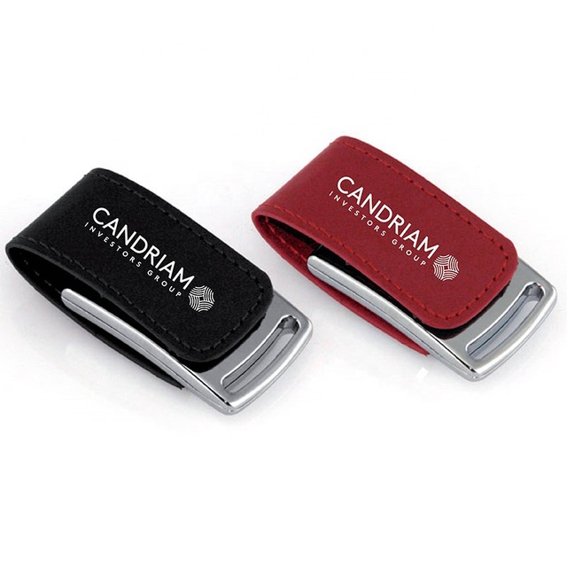 Embossed Logo Leather Custom Usb Flash Drive with Keychain Brown Black White Blue PU case Pendrive 32gb 64gb 128gb