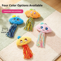 Jouet pour chat en peluche méduse mignon avec herbe à chat, pompon en fil résistant aux morsures, jouet autonome pour chaton