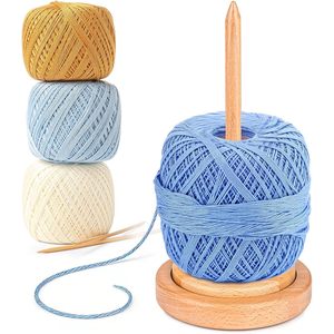 Support à fil en bois pour débutants, facile à installer, avec base stable, alimentation en fil fluide, idéal pour le crochet et le tricot - Product Image 1