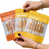 Sacs auto-scellants de qualité alimentaire avec fermeture éclair pour friandises lyophilisées pour animaux de compagnie, pochettes souples mates pour l'emballage d'aliments pour chiens et chats