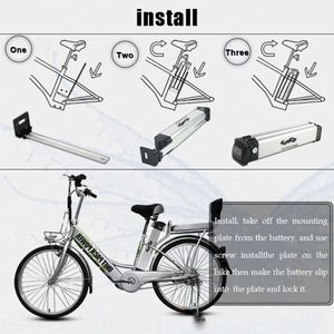 Batería de Iones de Litio Silver Fish de 24 V y 8 Ah, Batería para Bicicleta Eléctrica de 24 Voltios, Carcasa de Batería Silverfish para Bicicleta Eléctrica con Cargador - Product Image 5