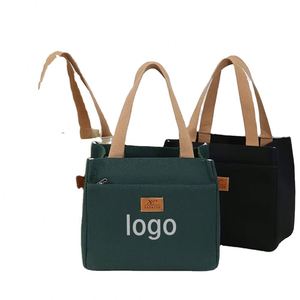 Sac à déjeuner isotherme en toile et aluminium, grande capacité, portable, simple, élégant, pour employés de bureau et étudiants - Product Image 2