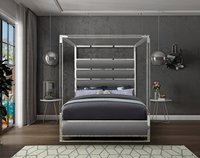 Kainice alta calidad estilo europeo plata cristal acrílico Metal dosel cama marco con acentos cromados plegable tamaño Queen King