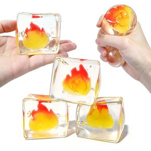 Maltose Ice New <b>Cube</b> Flame <b>Light</b> Squeezable Ice <b>Cube</b> Stress Relief Toy Flame Maltose Squeezable Fun Classroom Prizes Desk Toy - Product Image 1