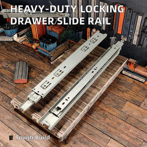 Ağır sanayi üç raylı paslanmaz çelik Tatami klavye braketi genişletilmiş kilitleme çekmece kayar ray rulman yemek - Product Image 2