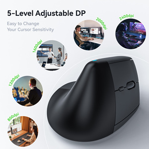 Souris sans fil rechargeable 2,4 GHz, double mode, silencieuse, pour tablette, ordinateur portable, PC, souris ergonomique verticale - Product Image 2