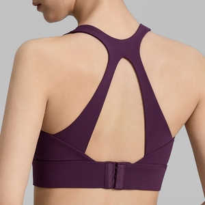 Soutien-gorge de <span class=keywords><strong>sport</strong></span> ajouré pour femme avec coussinets fixes, maintien moyen, col en <span class=keywords><strong>U</strong></span>, haut de yoga ajustable, respirant, pour la course à pied - Product Image 6