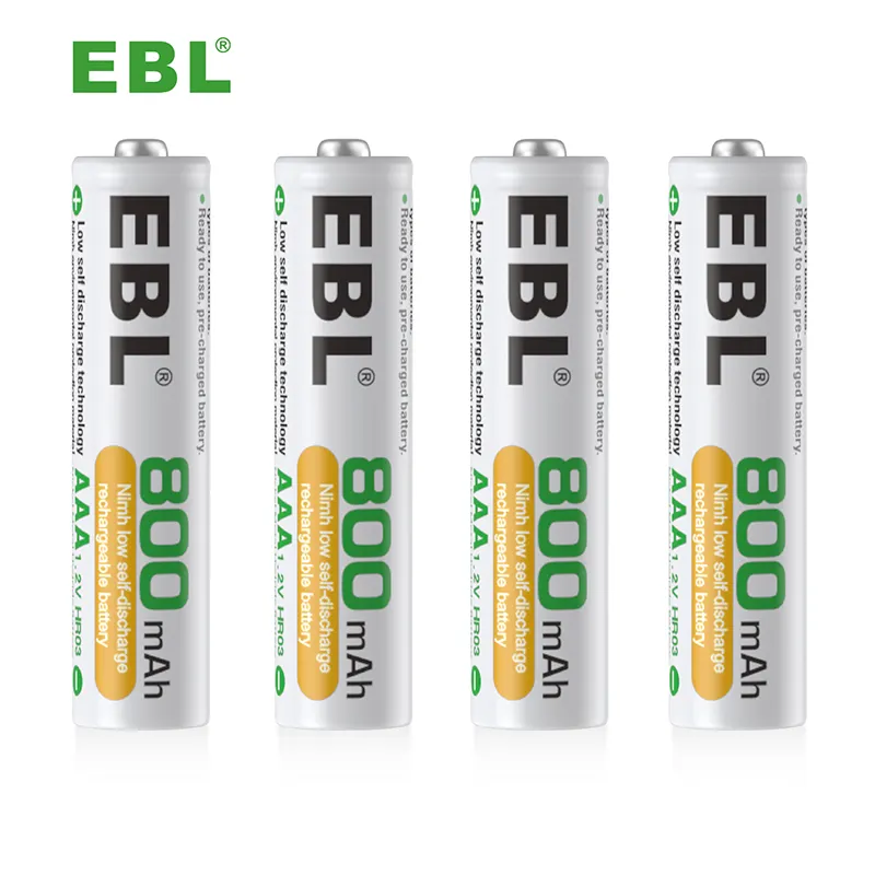 4Pieces EBL Rechargeable Battery 800mAh 1.2V NiMh Battery 1.2v AAA Nimh Batterie For Remote Control