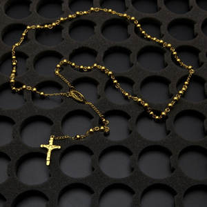 Collar de cuentas de moda chapado en oro PVD de 14K y 18K, de acero inoxidable 316L personalizado, joyería fina, collares, collar de rosario para mujer - Product Image 2