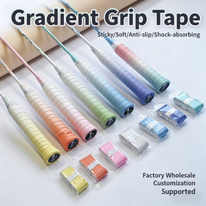Bande adhésive personnalisée pour raquettes de badminton et de tennis, OEM ODM, antidérapante, absorbant la transpiration, avec emballage individuel - Product Image 1