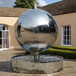 Patung Bola Bulat Stainless Steel Berkualitas Tinggi untuk Air Mancur Taman Luar Ruangan, Cocok untuk Dekorasi Plaza Komersial Kontemporer - Product Image 1