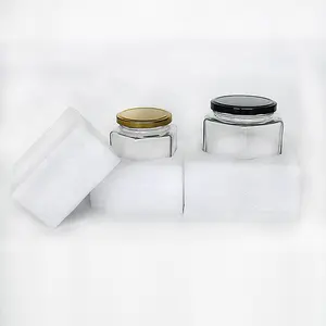 New Package Foam Holder For 100ml 280ml 380ml Honey Packaging Hexagon Glass Bottles Jars With Lid