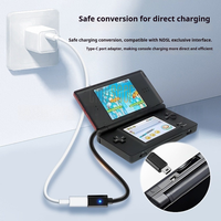 Adaptateur de chargeur USB-C vers DS Lite Tideseer Ndsl Series 10cm |   Noir |   Compatible avec les câbles USB-C vers C et USB-A vers C