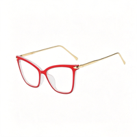 Lunettes anti-lumière bleue rétro SM2460, monture PC unisexe avec accents métalliques dorés