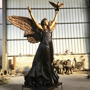 Statue de la Victoire Ailée en Bronze, Grande Sculpture d'Ange en Métal pour Jardin, Technique de Coulée Offset pour Expositions d'Art Religieux en Jardin et au Parc - Product Image 1