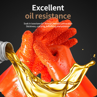 Gants de travail en PVC antidérapants orange pour nettoyer le poisson, huile trempée et résistant à l'usure pour l'industrie en plein air et la protection de sécurité à usage général