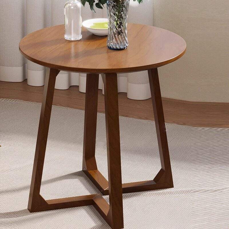 V-leg coffee table-walnut color-diameter 60-height 60