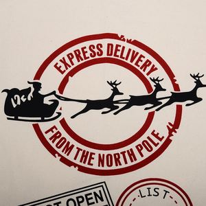 Sac cadeau de Noël en coton avec cordon de serrage, imprimé Père Noël et rennes, réutilisable, pour fêtes de fin d'année, pour enfants et adultes - Product Image 2