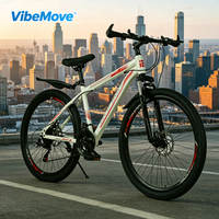 Vélo de montagne pour hommes et femmes, vitesse variable, 24/26 pouces, cadre en acier au carbone, freins à disque doubles, fourche à ressort, tout-terrain, charge de 150 kg