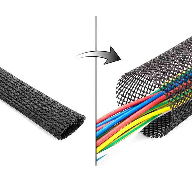 FYX Braided Wrap Sleeving Braided Polyester Self Wrapping Expand Cable Sleeving