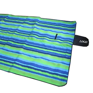 Customised logo picnic blanket with waterproof PE backing