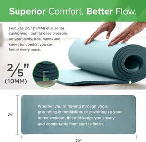 Tapete de Ejercicio Personalizado con Logotipo, 72'' de Largo x 24'' de Ancho, 0.39'' de Grosor, No Ecológico, para Gimnasio, Modelo 05-63325, Amortiguación Extra Gruesa que Reduce la Presión - Product Image 1