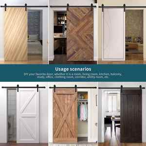 ชุดอุปกรณ์รางเลื่อนประตูบานเลื่อน WEKIS ทำจากเหล็กกล้าคาร์บอนอย่างดี ขนาด 6.6 ฟุต สีดำ ติดตั้งง่าย เหมาะสำหรับห้องครัว ห้องนั่งเล่น และทางเข้าบ้าน - Product Image 4