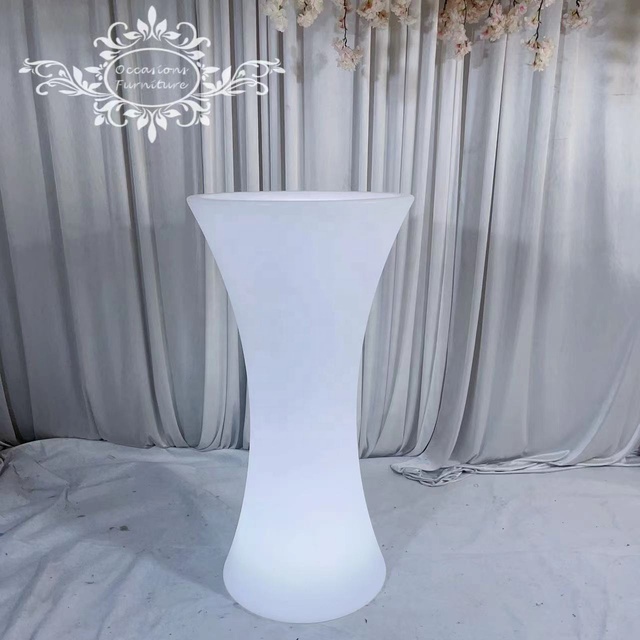 Modern LED PP Plastic Outdoor Bar Cocktail Table for Home and Hotel Stylish Dining Room Furniture