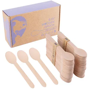 Ensemble de fourchettes, cuillères et couteaux en bois jetables Bambus sans couverts en plastique de remplacement biodégradables (300 pièces-120 fourchettes - Product Image 1