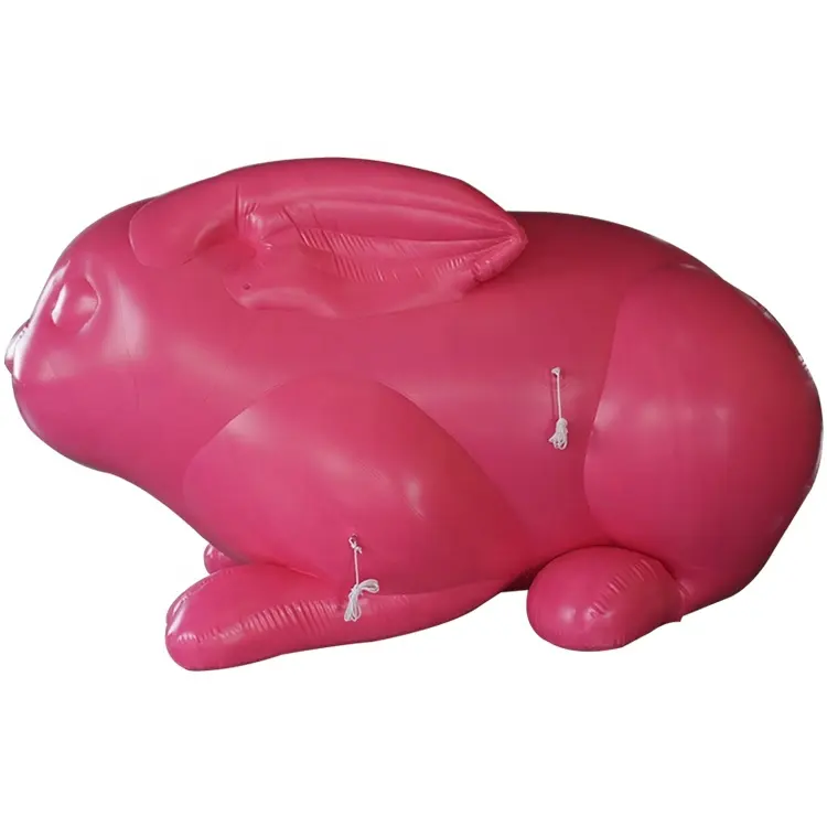 त्योहार आउटडोर कार्यक्रम सजावट के लिए गर्म बिक्री पीवीसी विशाल इन्फ्लैटेबल गुलाबी खरगोश पशु कार्टून शुभंकर
