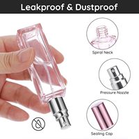 Flacon de parfum en verre carré rose Mini 5ml 10ml 15ml 20ml 30ml Flacons de pulvérisation de parfum vides en cristal pour huiles essentielles