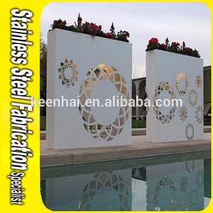 Pots de fleurs géants rectangulaires et cylindriques <span class=keywords><strong>en</strong></span> acier inoxydable personnalisés, grands pots de fleurs d'intérieur et d'extérieur pour la plantation - Product Image 6