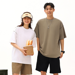 เสื้อยืดคอกลมแขนสั้น ยูนิเซ็กซ์ น้ำหนัก 240 กรัม ผ้าฝ้าย 100% ตัดต่อสีที่หน้าและหลัง - Product Image 3