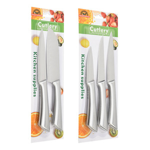 Ensemble de couteaux de cuisine en acier inoxydable en gros, manche ergonomique creux, lame tranchante, couteau de chef, couteau à steak, couteau à fruits, emballé sur <span class=keywords><strong>carte</strong></span> blister - Product Image 5