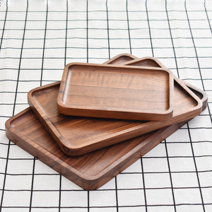 Black Walnut Wood <b>Tray</b> Set Rectangular Serving <b>Trays</b> For Cafe Restaurant Hotel <b>Tea</b> Coffee Fruit Platter - Product Image 1