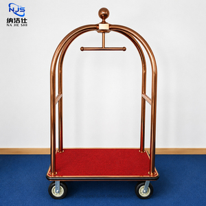 Carritos Portaequipajes de Metal Portátiles Personalizados para <span class=keywords><strong>Hotel</strong></span> con Diseño Moderno, Nuevo Carrito de Acero Inoxidable Desmontable para Lobby de <span class=keywords><strong>Hotel</strong></span> - Product Image 2