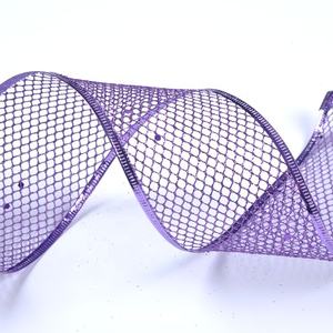 Customized Wire Edge Netting <strong>Deco</strong> <strong>Mesh</strong> <strong>Ribbon</strong> Wired for Crafts Project Decoration - Product Image 4