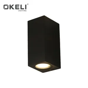 OKELI-Luz LED de alto rendimiento para exteriores, luz de pared impermeable IP54, rectangular, plata, gris, gris oscuro, negro